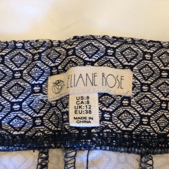 Eliane Rose Stretchy Preppy Classic Navy Blue & White Cropped Pants 8 - Picture 7 of 11